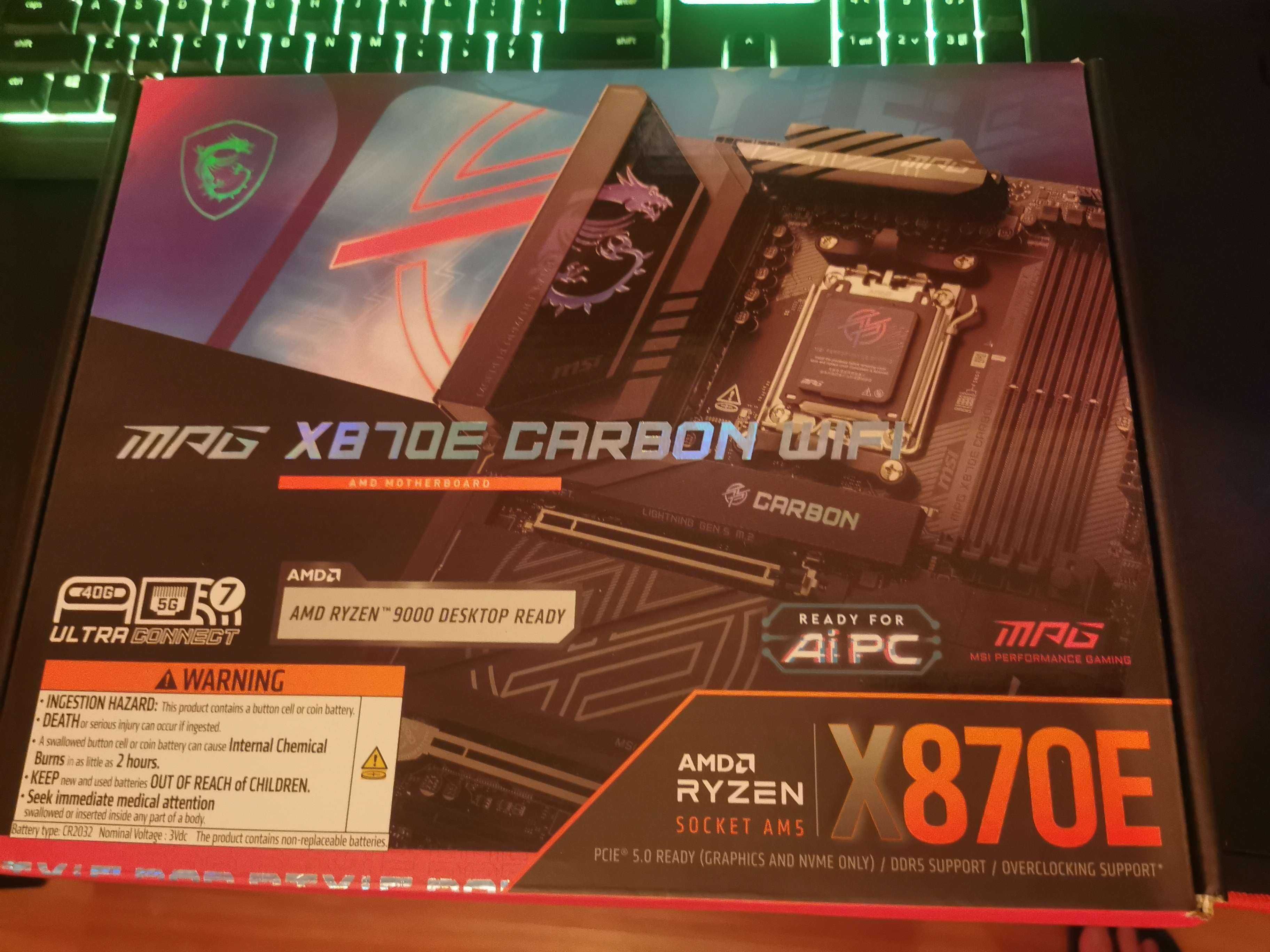 MSI MPG X870E Carbon WiFi 34miesiące GW.