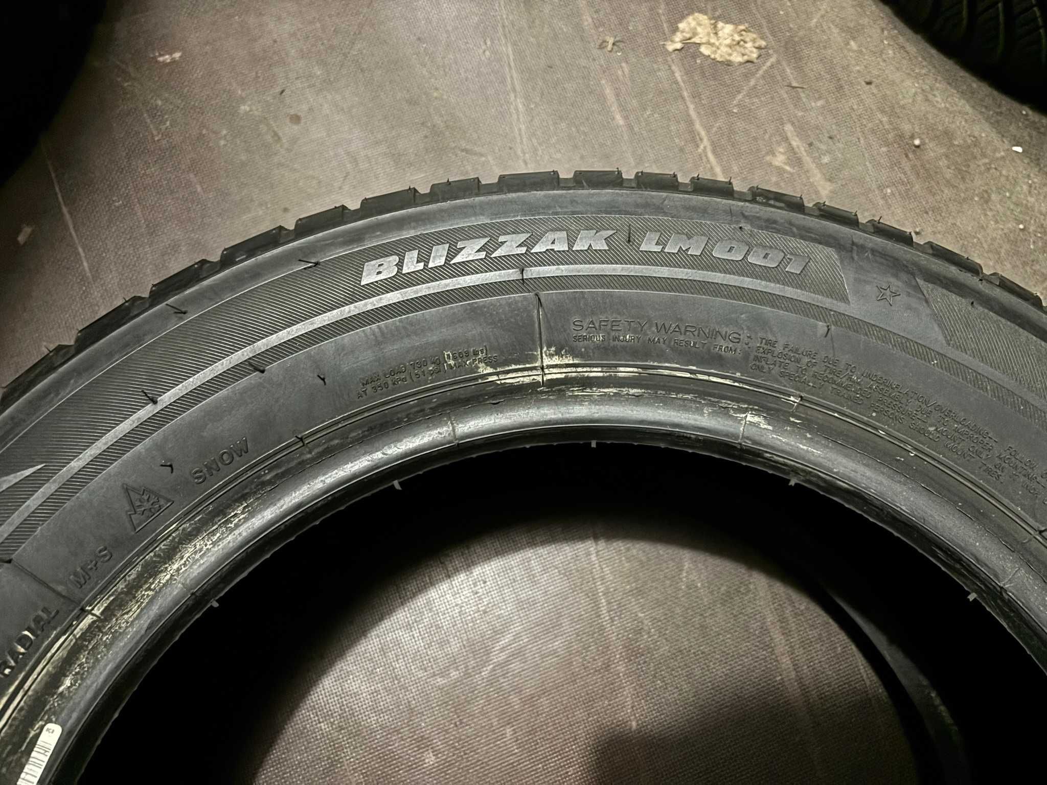 2X Opony Zimowe 225/55R17 97H BRIDGESTONE BLIZZAK LM001 6.5MM 2017R