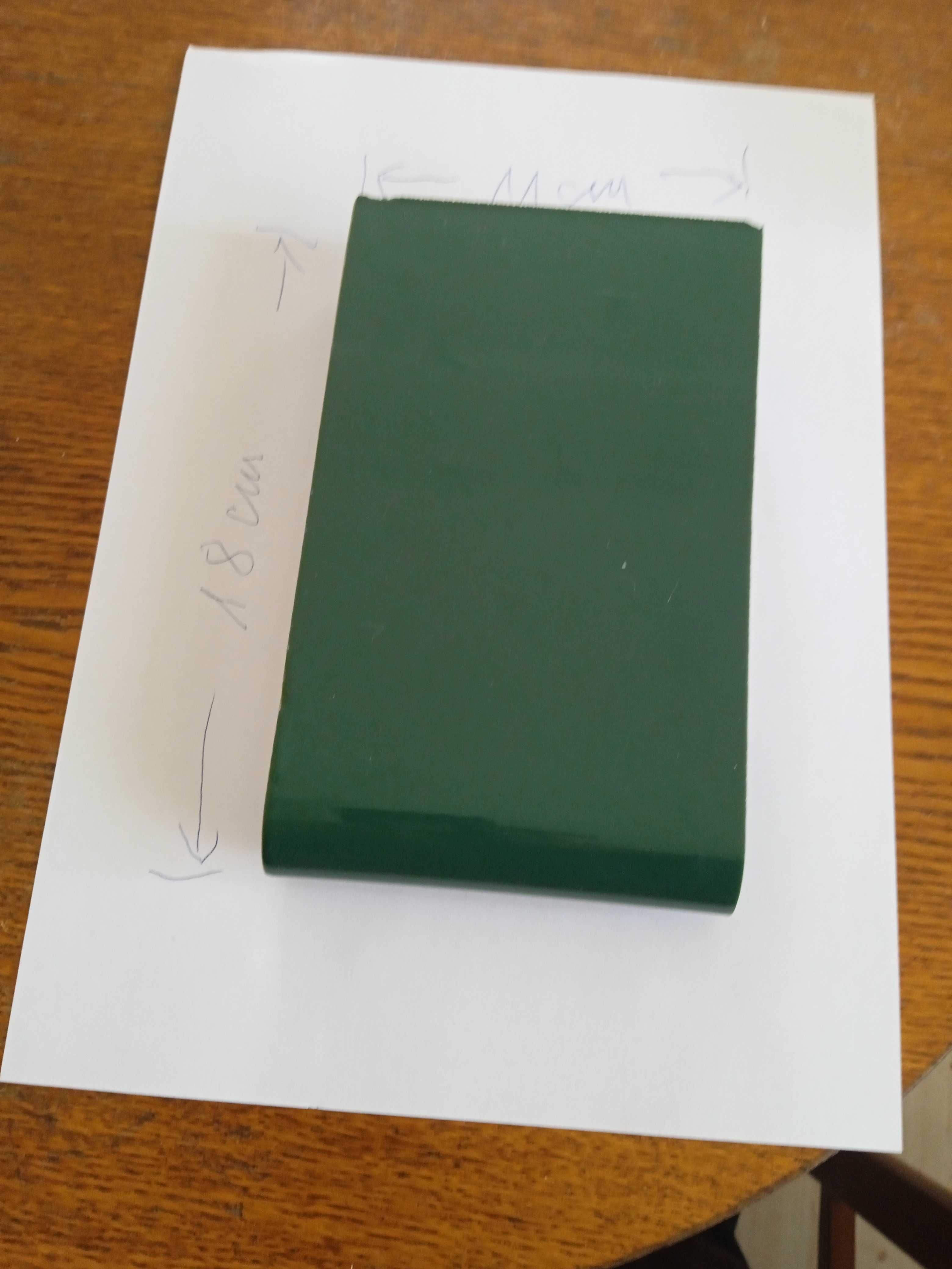 podokiennik ceramiczny zielony 18cm x 11cm