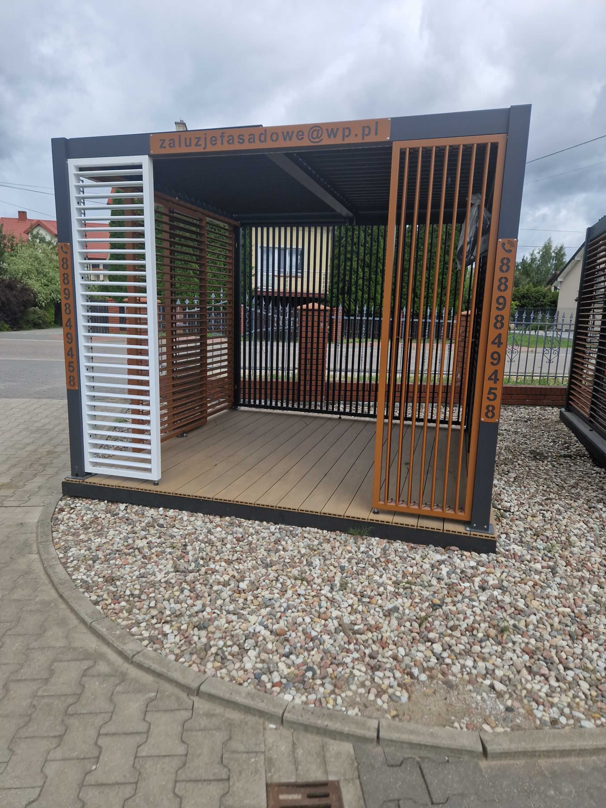 Ścianka żaluzjowa panel do pergoli, altanki, ruchoma deseczka metalowa