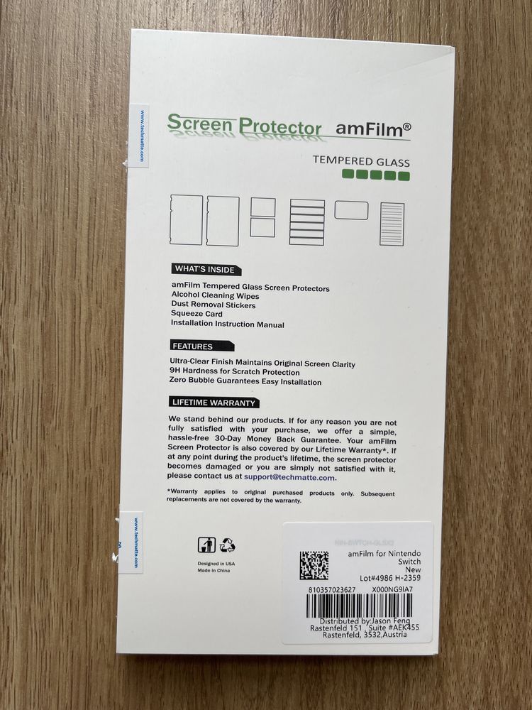 Screen Protector amFilm na Nintendo Switch