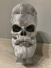 Skull, czaszka z włosami i brodą, 24 cm, wydruk 3D