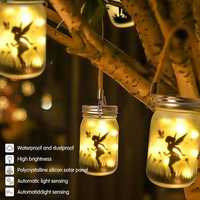 Solar Mason Jar Lights Dekoracyjna latarnia słoik szklany  2 sztuki