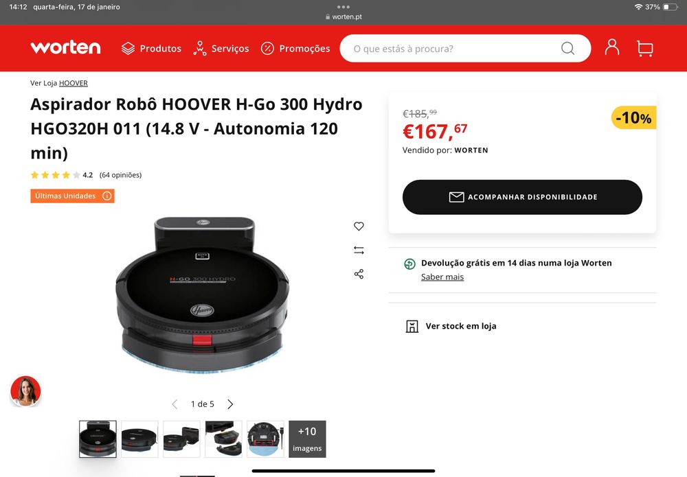 Robot Aspirador H-GO 300 HYDRO