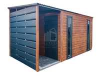 Schowek - Domek Ogrodowy 2,5X2M + Wiata 1M - 2X Okno Drzwi Dach Id628