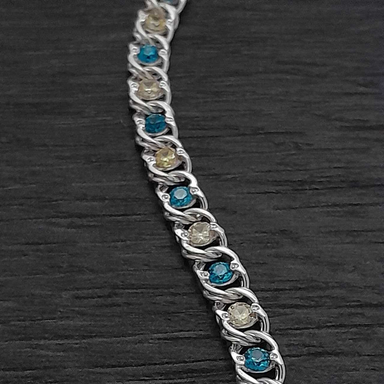 Серебряные женские браслеты арабский бисмарк с цирконами