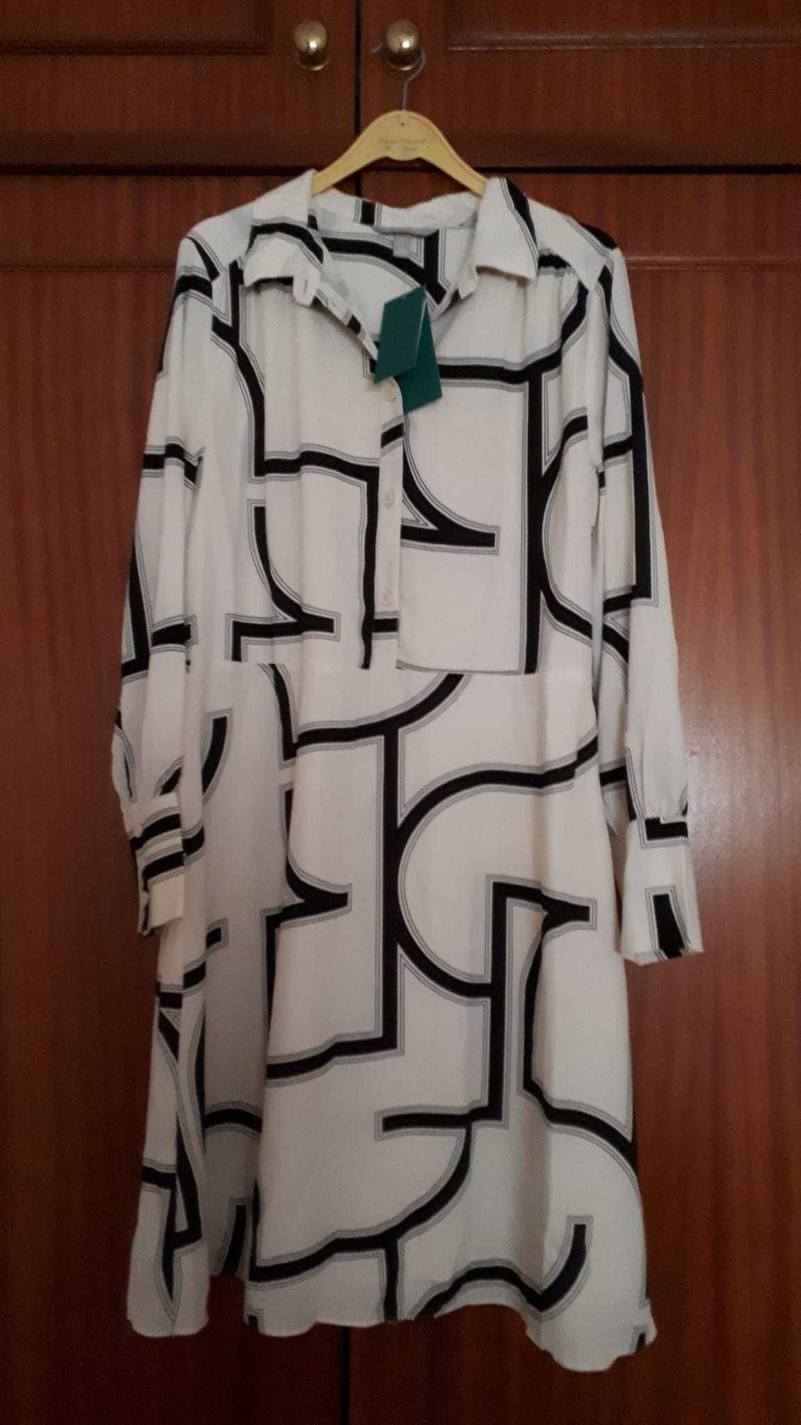 Vestido camiseiro senhora H&M (novo) Tam. L