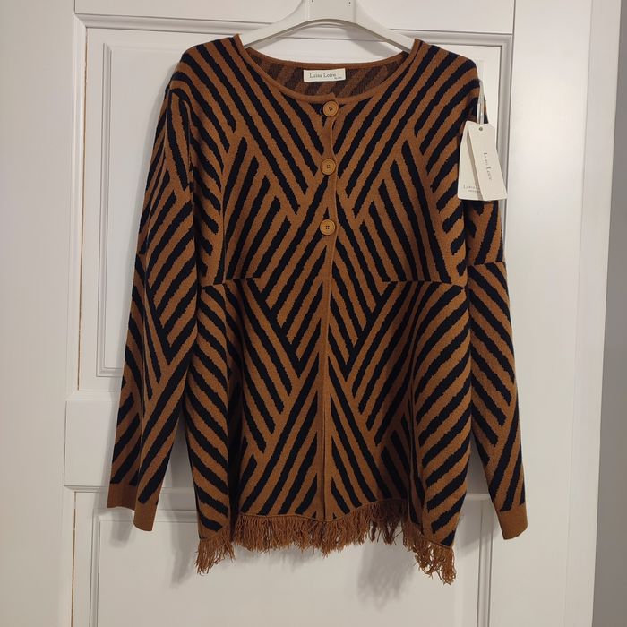 Светр кофта жіноча гусяча лапка полоска великий розмір L-XXL