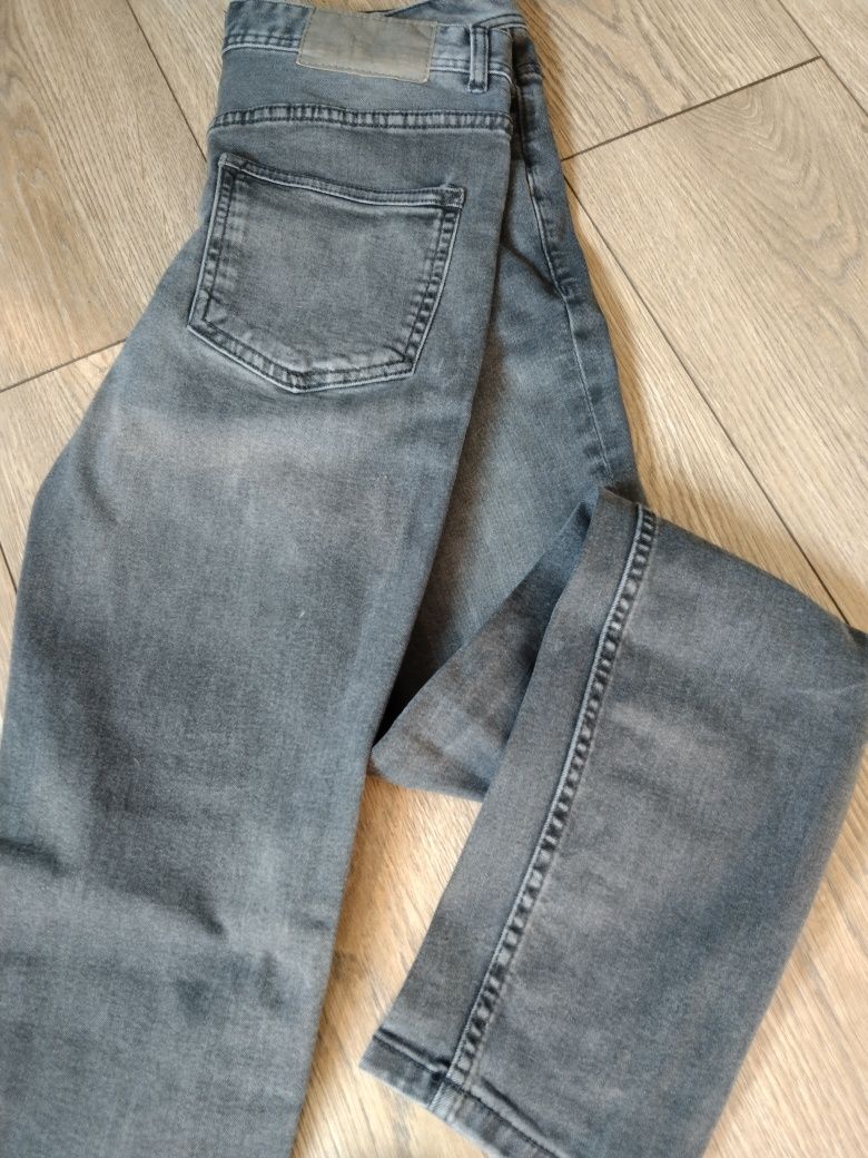 Spodnie jeans slim fit Primark 32 elastan szare