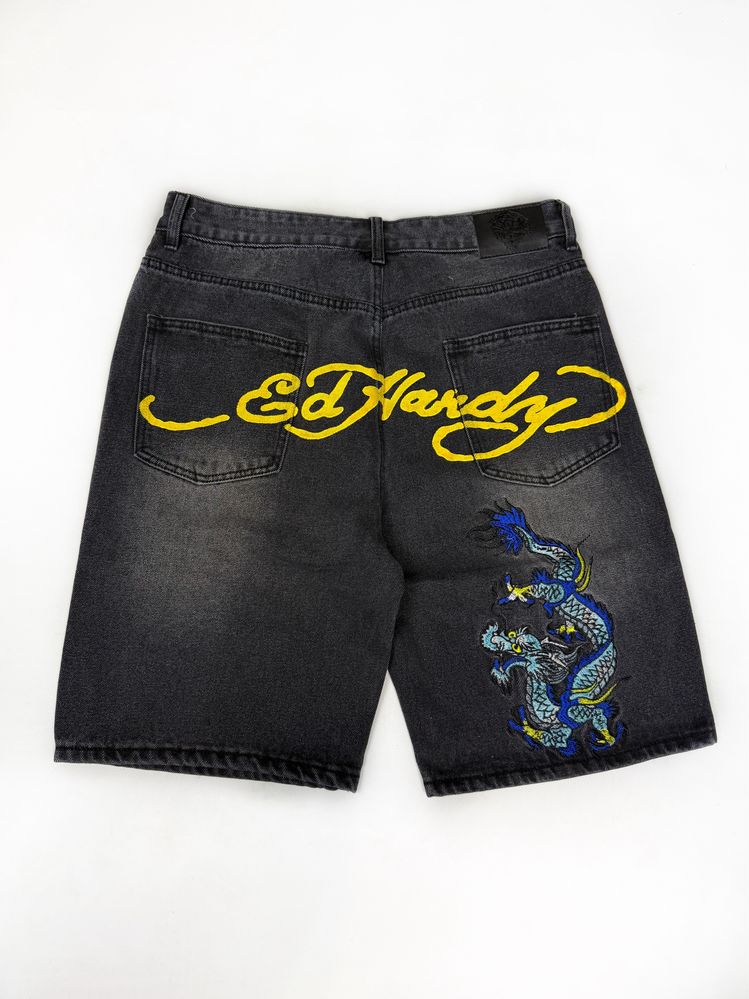 Шорты fubu x ed hardy rap джинсовые джинсовие
