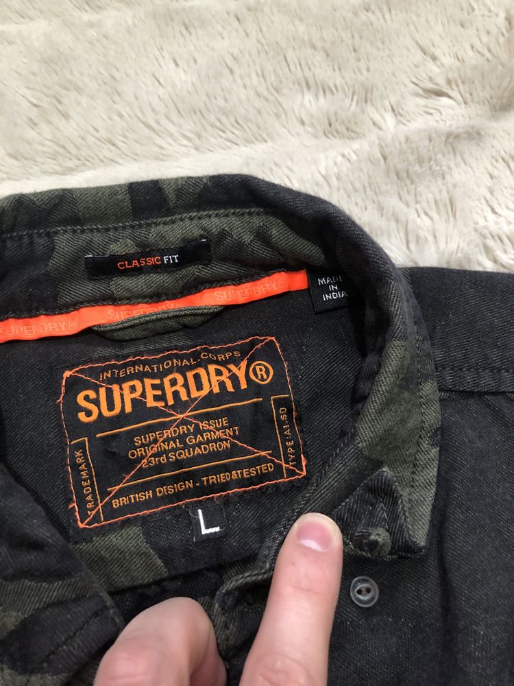 SUPERDRY CAMO (S-M) рубашка овершот мужская камо камуфляж