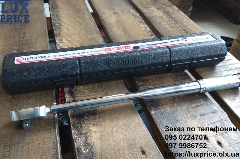 Динамометрический ключ 1/2", 28-210 NM INTERTOOL XT-9006