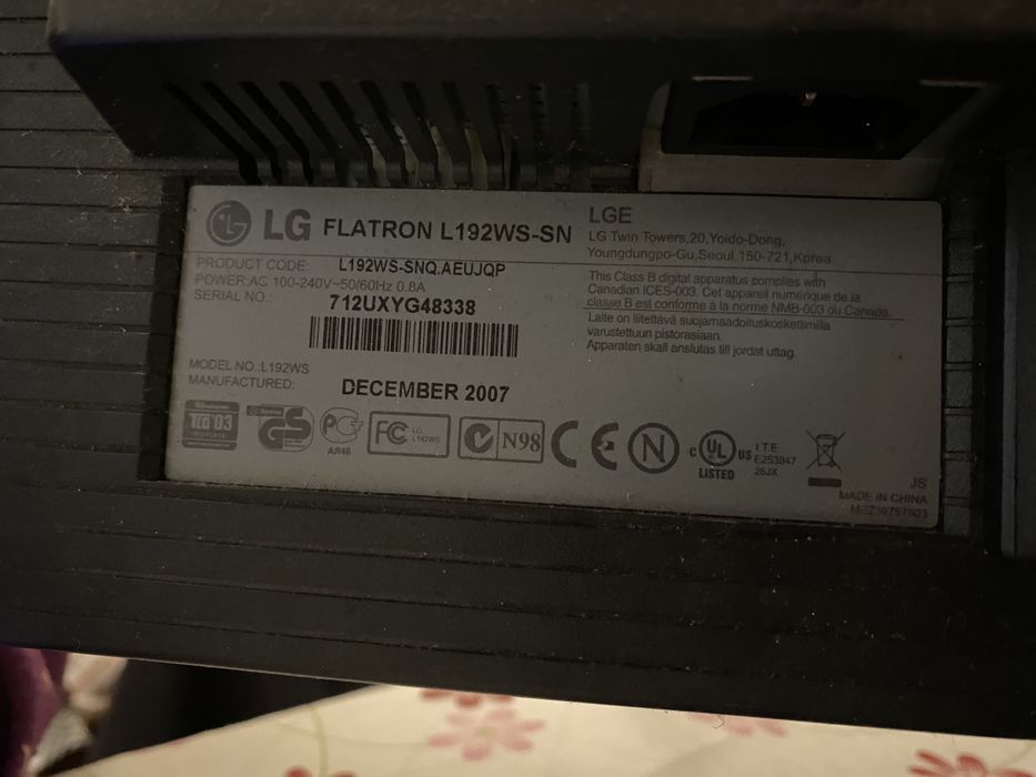 Monitor LG Flatron L192WS