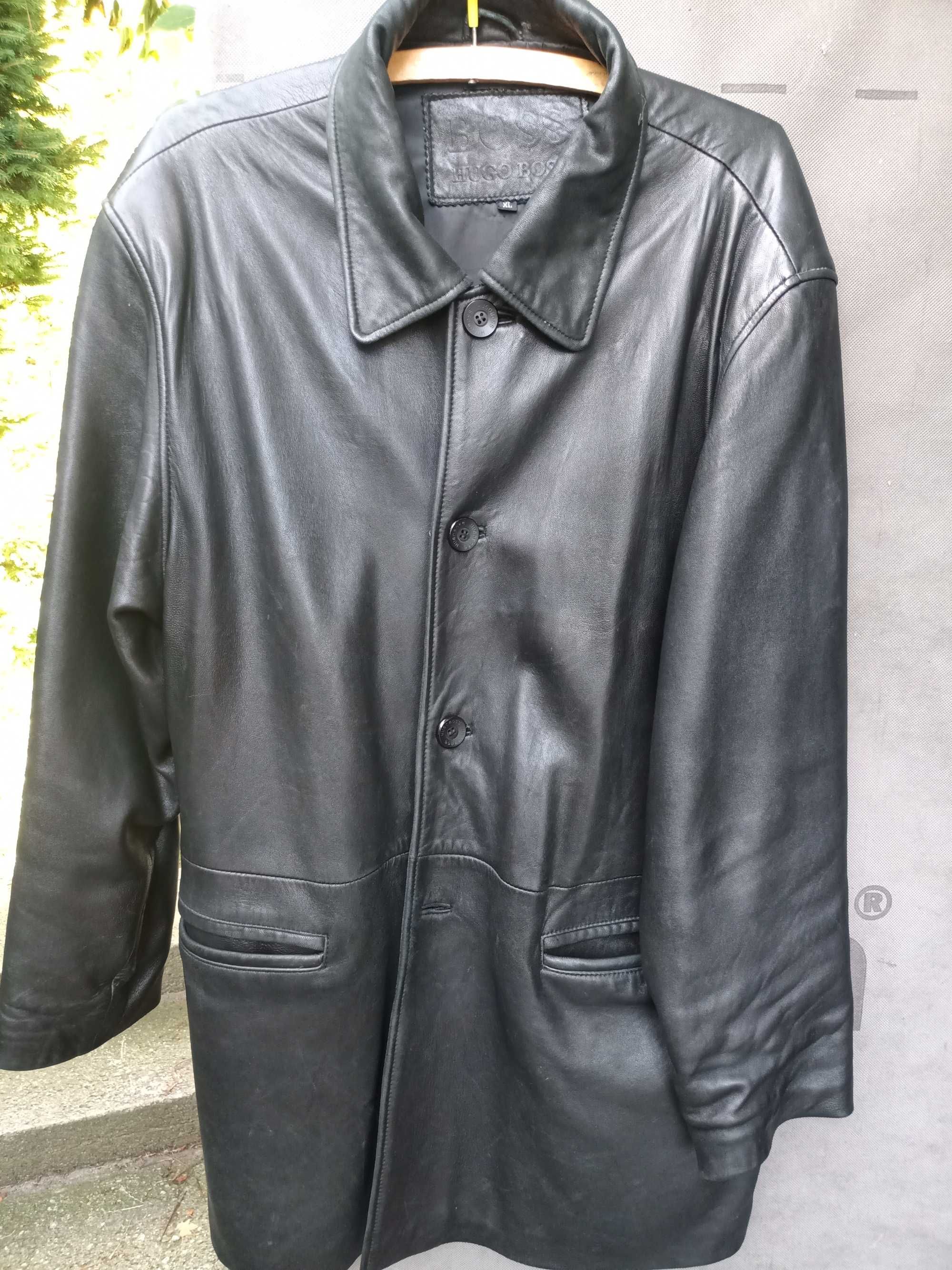 Hugo Boss-oryginalna kurtka męska, skóra jagnięca