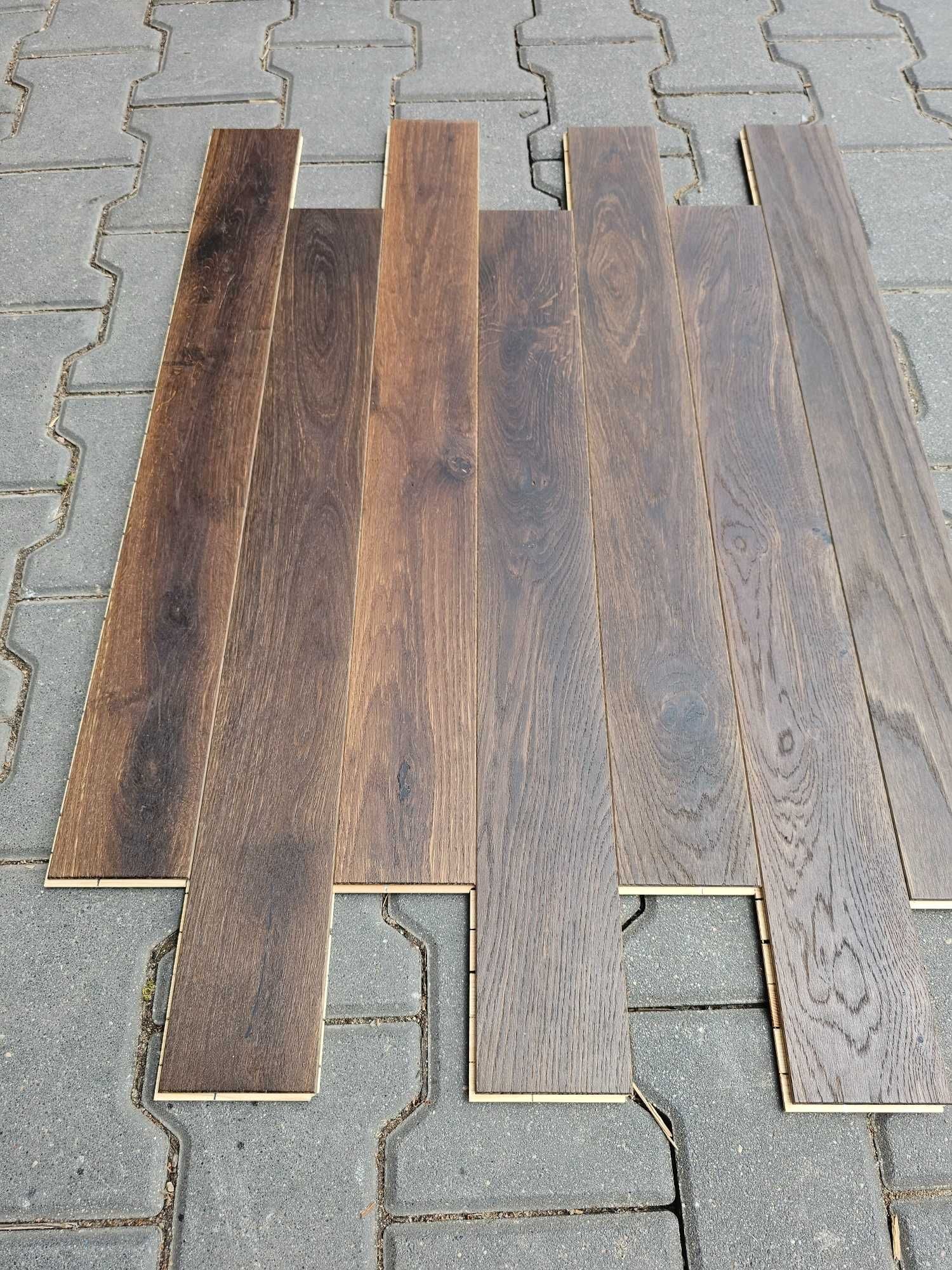 Deska dąb wędzony olejowana, faza, szczotka 11x90x950/990 (30 m2)