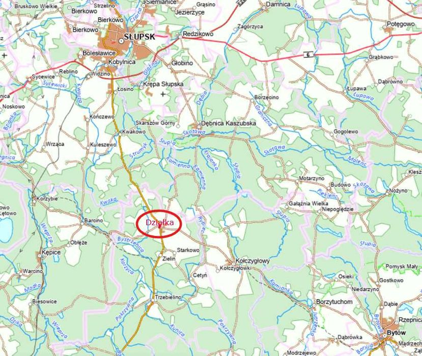 Teren inwestycyjny przy DK21, Suchorze | 23 km od Słupska
