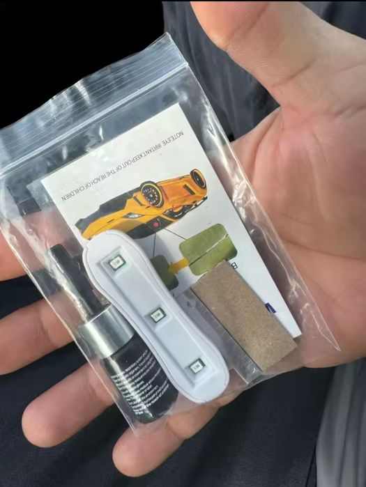 Полімерный клей для ремонта тріщін лобового скла з уф лампою в наборі