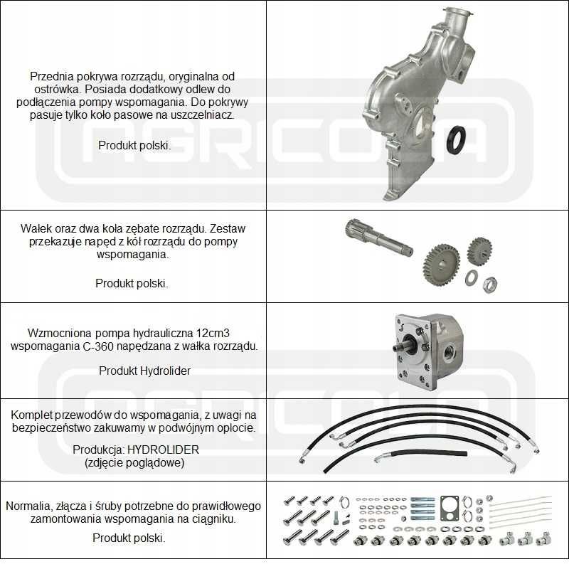 Hydrauliczny zestaw wspomagania kierownicy Ursus C-360