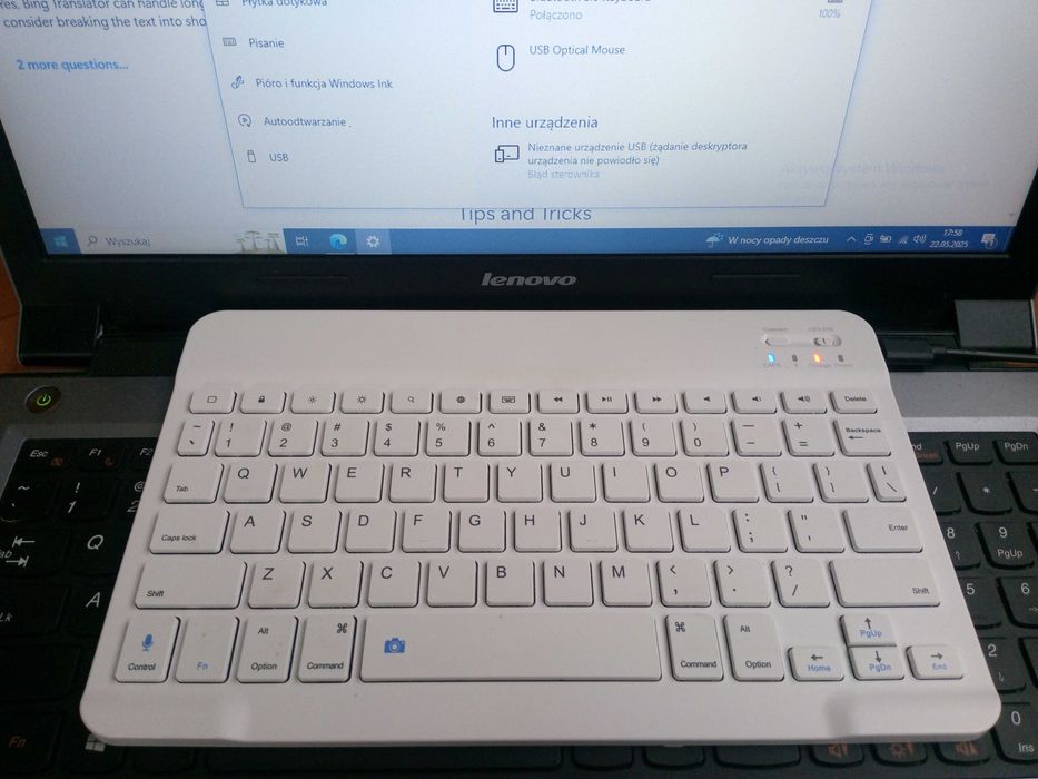 Klawiatura bluetooh biała