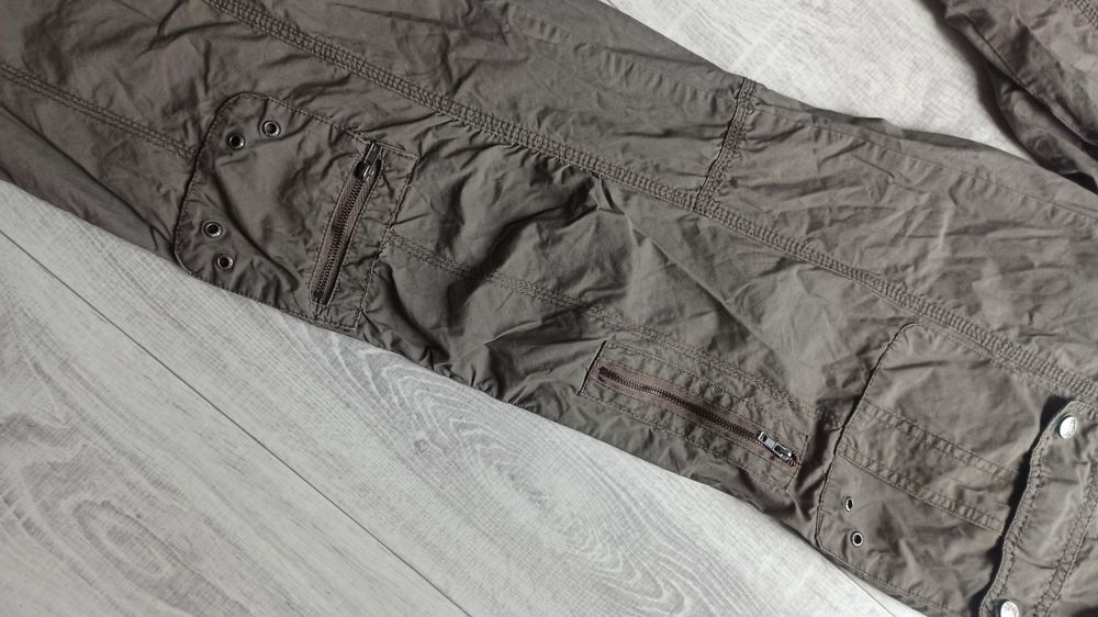 spodnie cargo bojówki niski stan szerokie z kieszeniami low waist