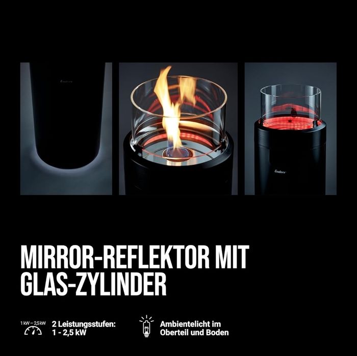 Enders Nova Led L Palenisko, Czarny/Srebrny, kominek gazowy