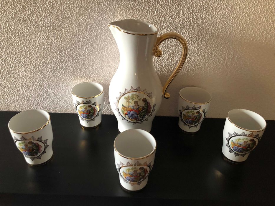 Conjunto de jarro e copos Limoges ( ULTIMA OPOTURNIDADE)