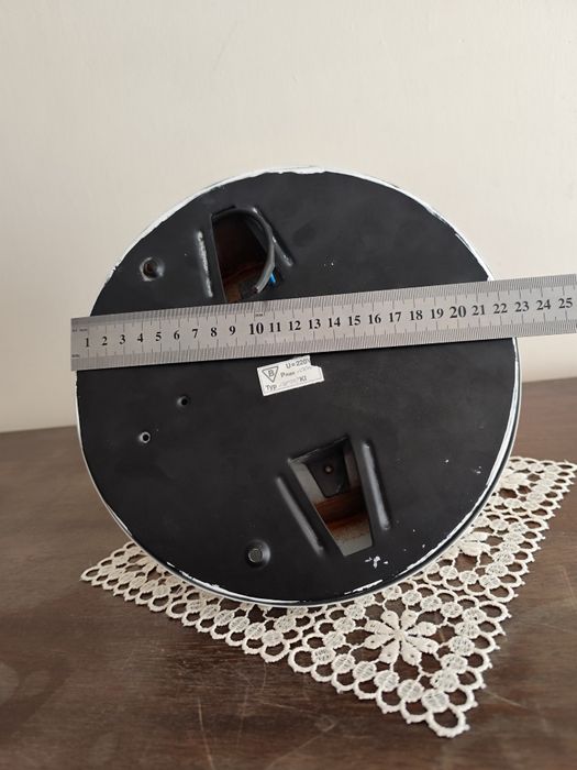 Lampa sufitowa kinkiet UFO z mlecznym szklanym kloszem biała retro PRL