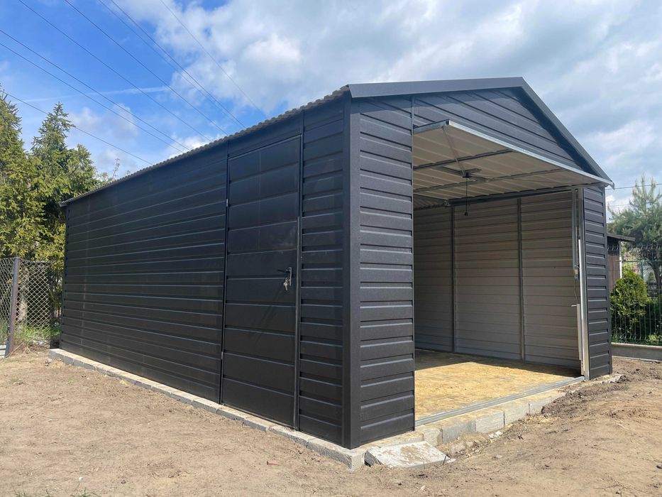 Garaż blaszany, 4x6, konstrukcja ocynk. PRODUCENT.