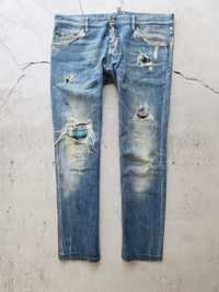 Dsquared spodnie jeansowe z przetarciami XL