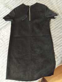 Чорна міні-сукня замшева Oodji M