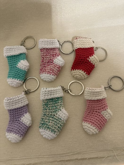 Porta chaves bota em amigurumi