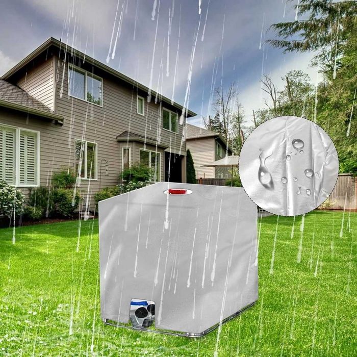 Pokrowiec ochronny na zbiornik IBC mauzer 1000l wodoodporny Srebrny