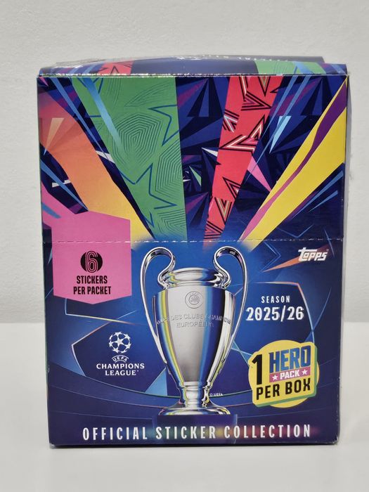 Box z naklejkami Topps UEFA Champions League na sezon 2025 26