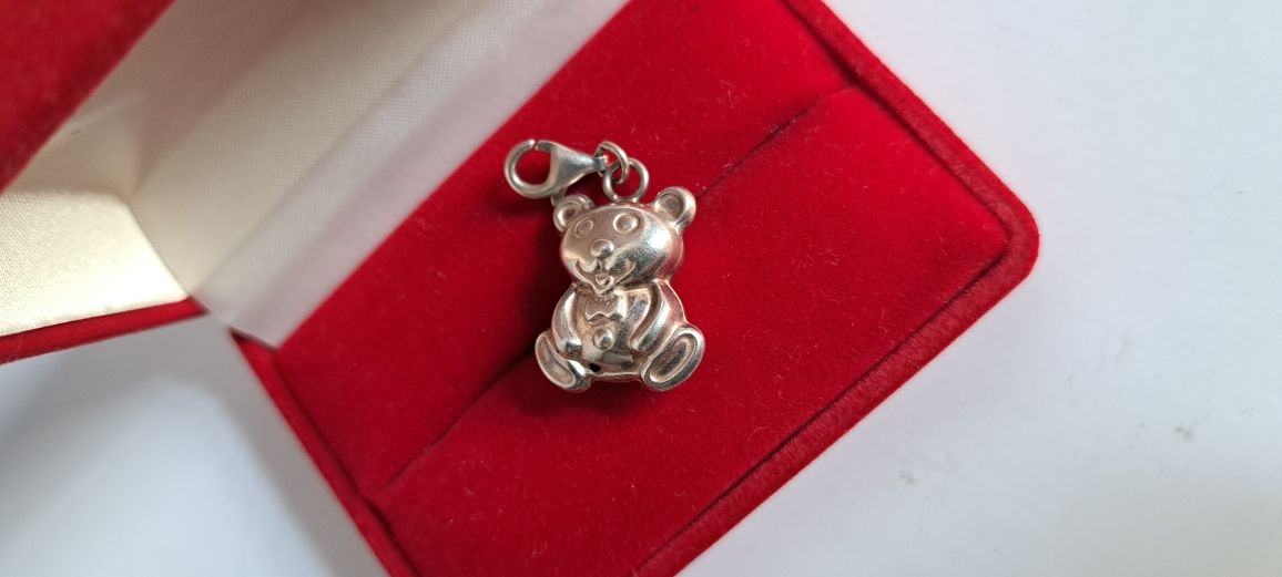 Zawieszka charms miś srebro 925