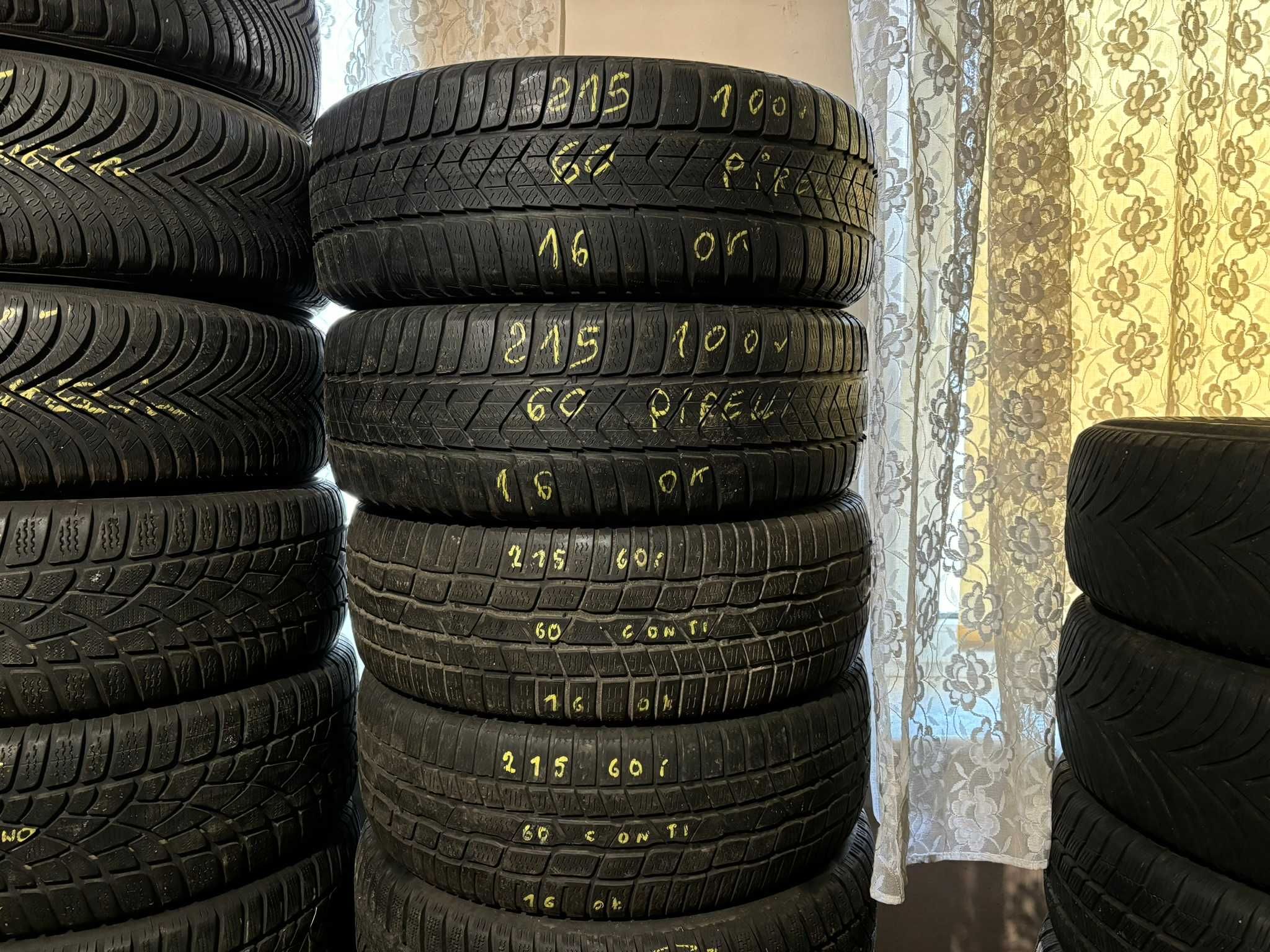 4X Opony Zimowe 215/60R16 99H CONTINENTAL, PIRELLI 5.8MM SPR. CAŁE!