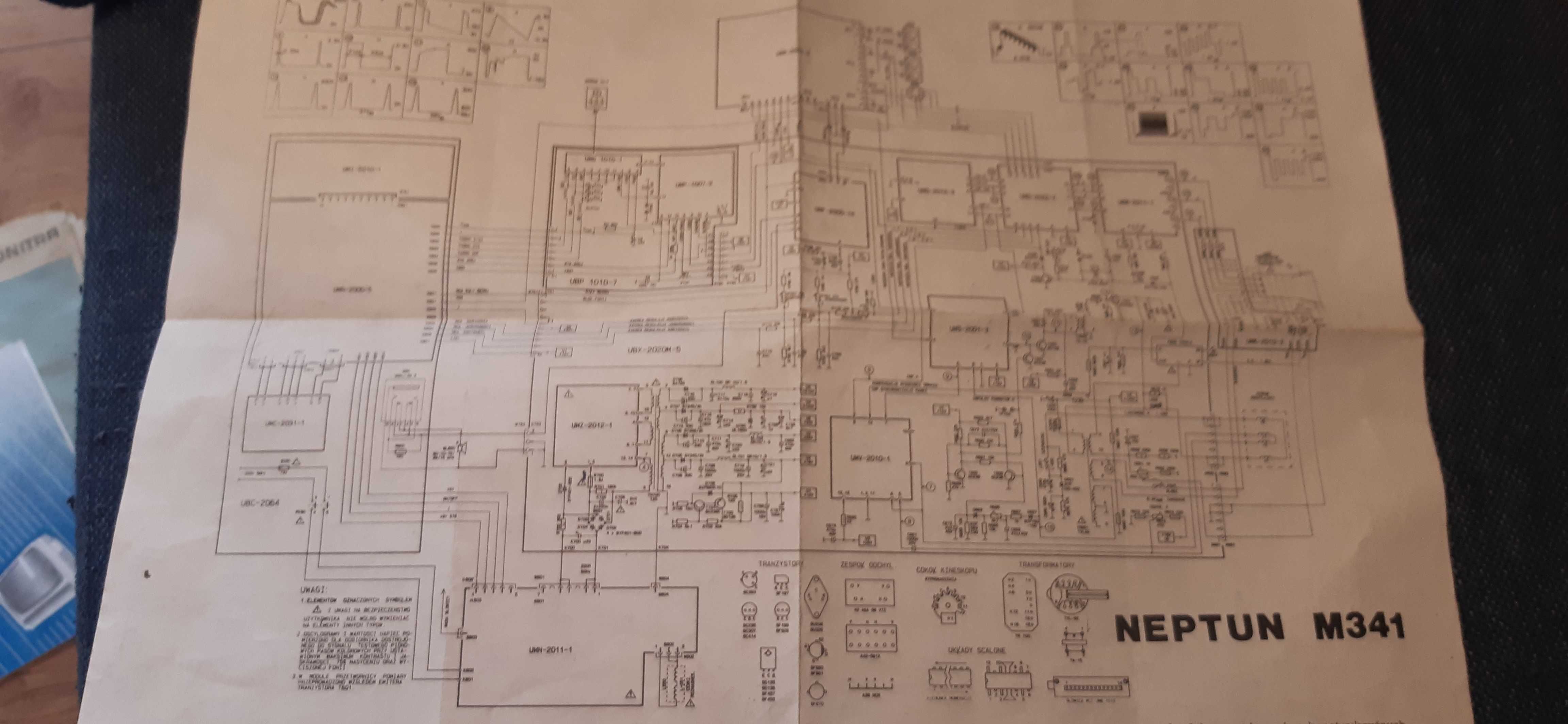 stara instrukcja prl telewizor neptun M341 plus schemat