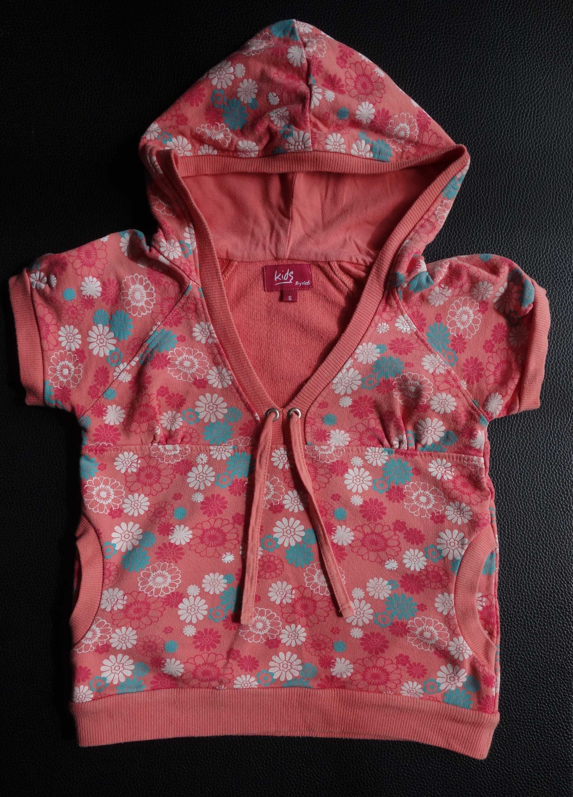 Sweatshirt com capuche sem mangas laranja estampado menina 6A
