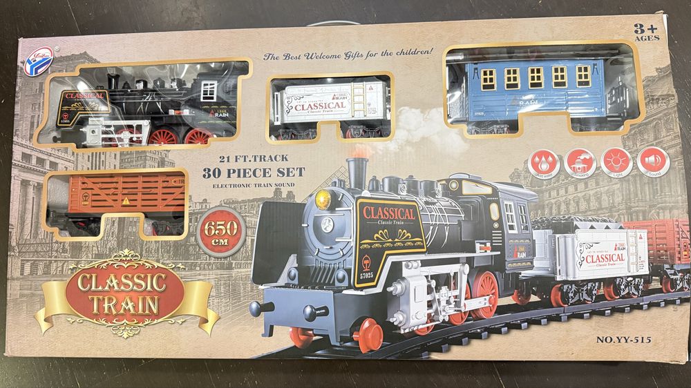 Дитяча залізниця classic train локомотив та три вагони