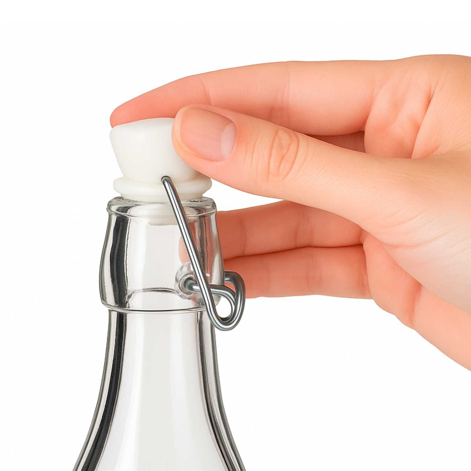 Butelka okrągła 1000 ml 1 l na mleko + korek mechaniczny