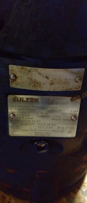 Pompa do ścieków ABS Sulzer 400V 5.5 kw z nożami tnącymi