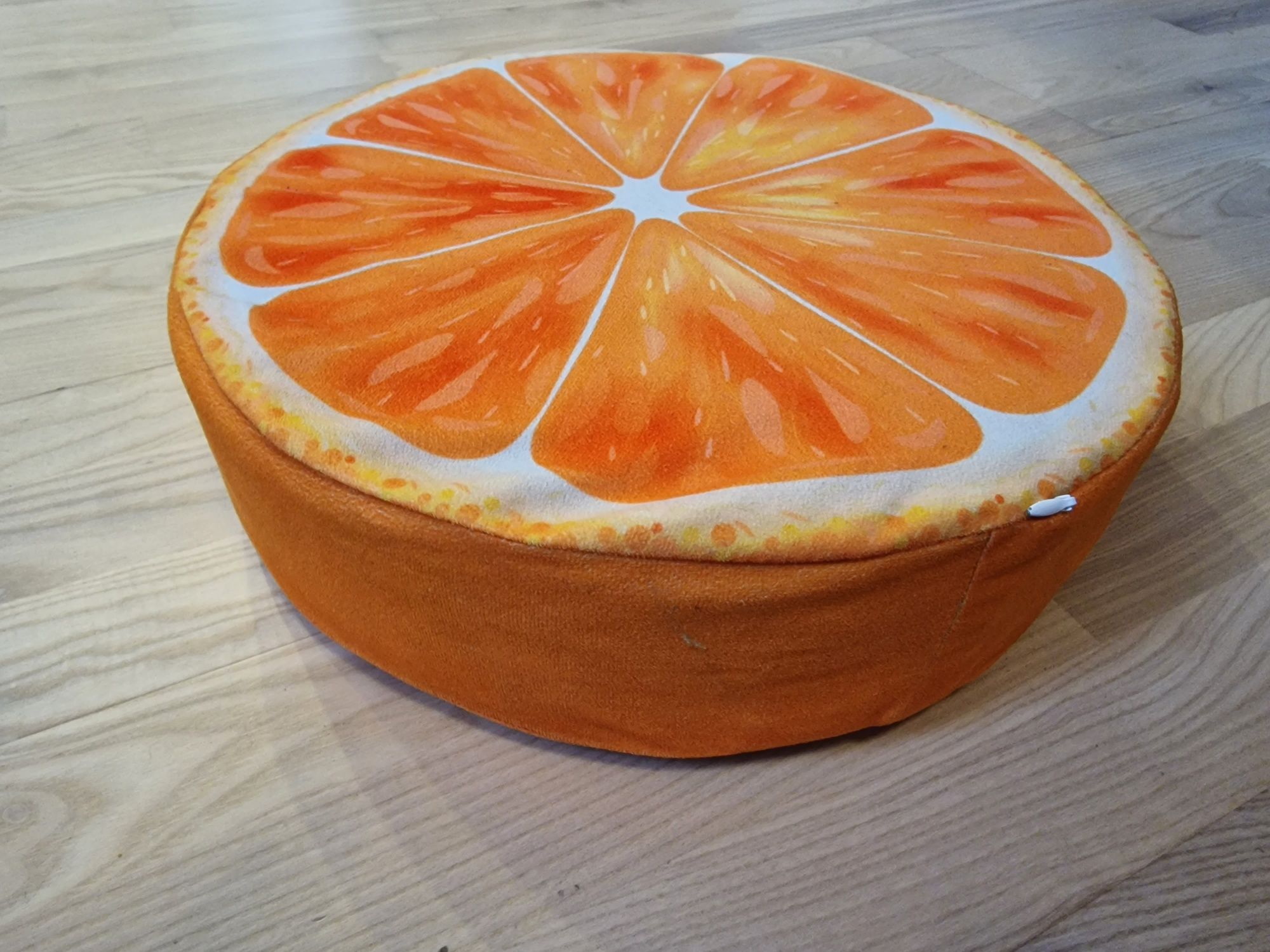Poduszka dekoracyjna pomarańcza siedzisko dla dziecka 32x32x9