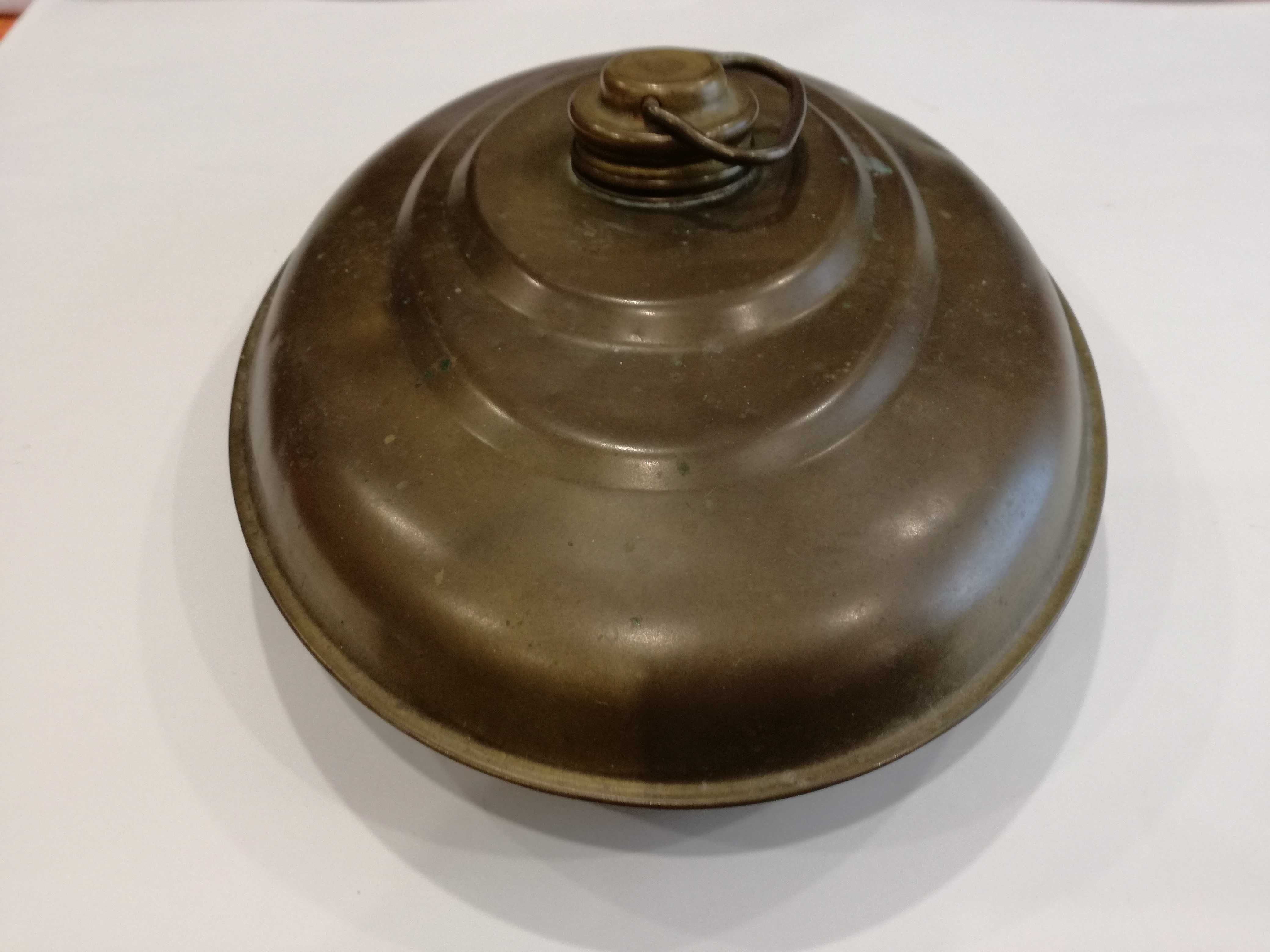 Botija de Água Quente em Metal/Latão p/Aquecer Pés-Tampa Roscada