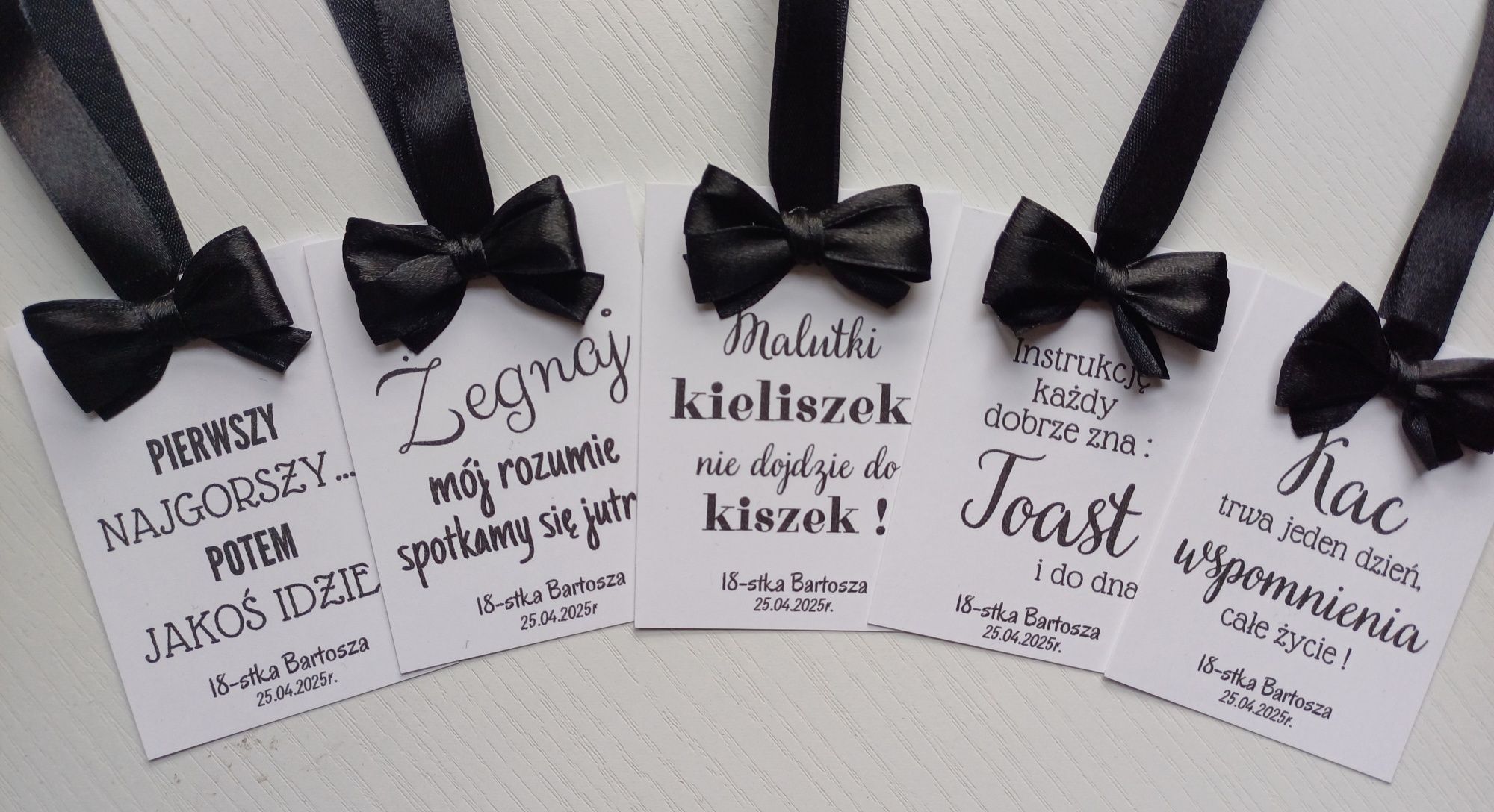 Zawieszki na alkohol wódkę weselną urodziny Personalizowane