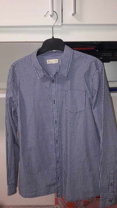 Сорочка голуба в клітинку ZY Boy 156-163см 13-14 років