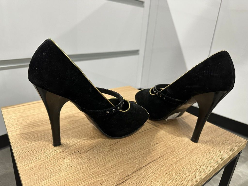 Buty na obcasie sandały pantofle szpilki r. 39 24,5 cm