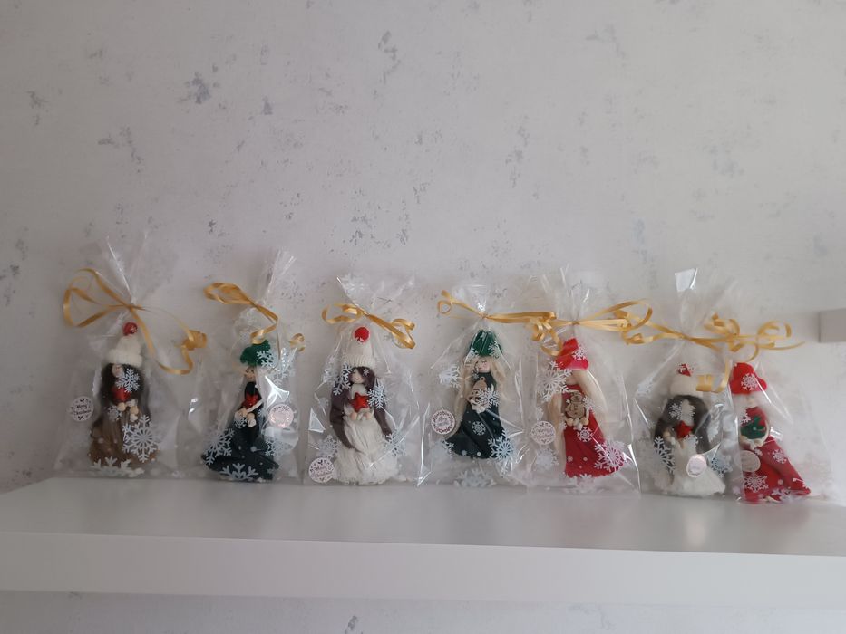 Aniołek z makramy świąteczny