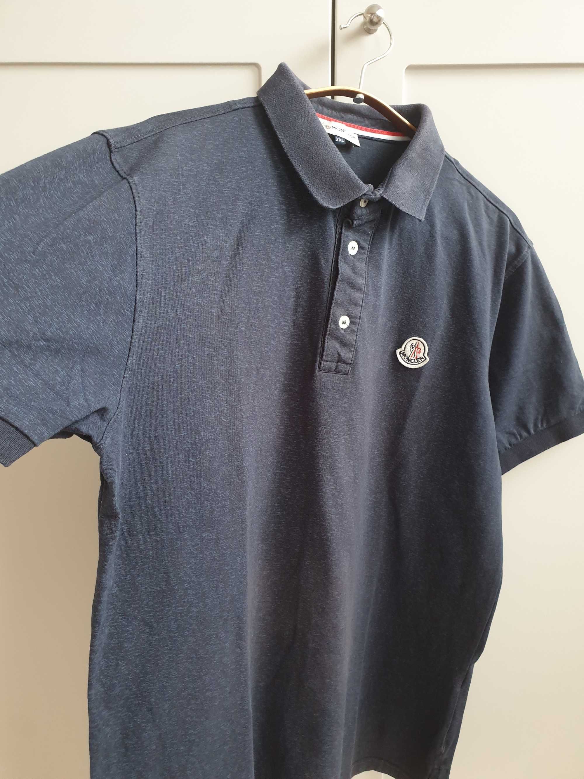 Granatowa koszulka polo M L t-shirt