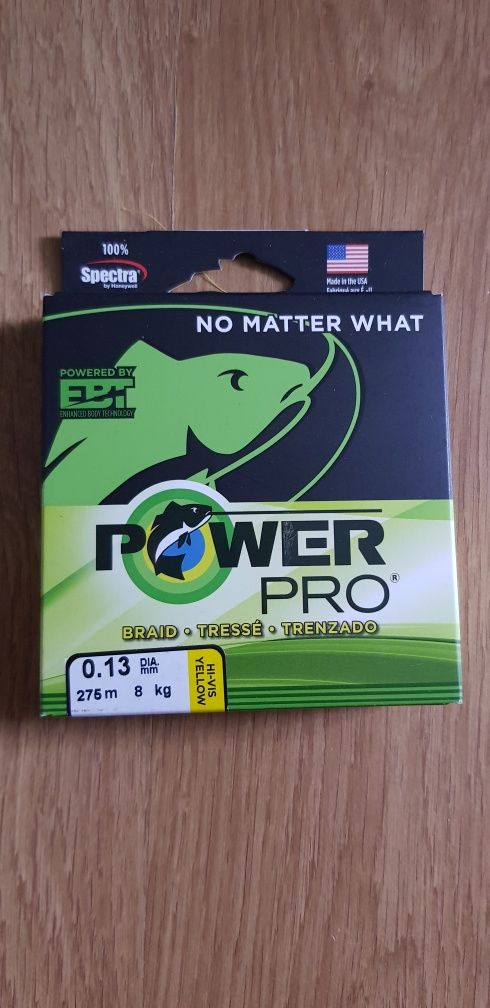 Plecionka Power Pro 275m 0,13 0,15 0,19 żółta yellow, zielona green