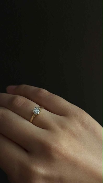 Pierścionek złoto 585 diament 0.5 karata D VVS2