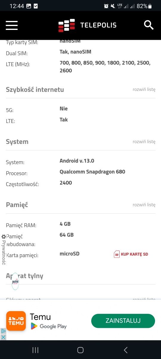 Samsung A05s na gwarancji